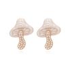 3.9 * 3cm Alloy Enamel Mushroom Retro Imitation Pearl Earrings,purple,3.9 * 3cm view 2
