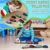 Hanaive 2 Sets Train Toys Small Pull Back Alloy Retro Steam Train Simulation Model Diecast Locomotive for Boys Girls Birthday Party Favor Back to School Classroom Teacher Reward Gifts(Blue,Green) view 3