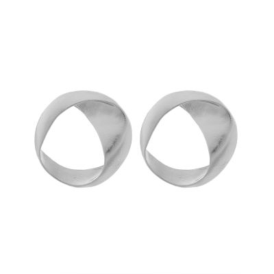 4.6 * 4.6cm Retro Hollowed Out Circular Oval Earrings,silvery,4.6 * 4.6cm