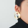 4.6 * 4.6cm Retro Hollowed Out Circular Oval Earrings,silvery,4.6 * 4.6cm view 3