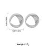 4.6 * 4.6cm Retro Hollowed Out Circular Oval Earrings,silvery,4.6 * 4.6cm view 4