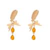 5.9 * 2.6cm Bohemian Multi-Layered Feather Bow Pendant Earrings For Women,orange,5.9 * 2.6cm view 1
