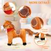 Bluethy Rocking Horse for Toddlers Ages 1-6, Plush Ride On Toy with Sounds Moving Mouth & Wagging Tail, Interactive Wooden Rocker for Kids, Baby Rocking Chair Toys up to 120kg (Light Brown Small) view 4