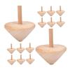 KONTONTY 15pcs Wooden Spinning Tops DIY Painting for Creative Craft Activities Natural Safe Material Educational Hand-Eye Coordination Skill Enhancer view 1