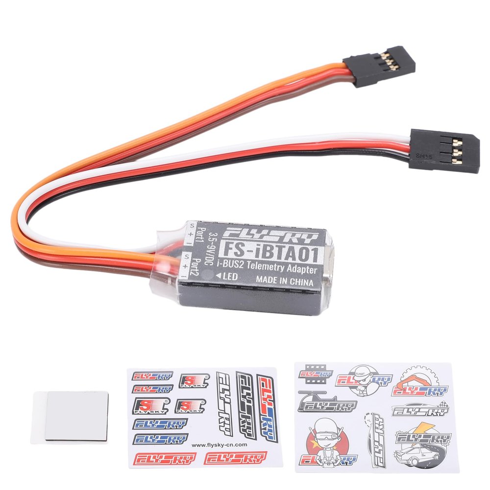 Flysky i-BUS2 Telemetry Module - Hobbywing ESC Integration - Black Box Recording - Live Data Display - Plug-Play Installation for RC Car Airplane Helicopter
