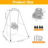 3-in-1 Toddler Swing Set, Foldable Baby Swing with Stand, Indoor & Outdoor Kids Swings Sets, Multifunctional Swings for Home Backyard, Easy to Install and Store (Gray) view 2