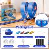 Upgrade Flexible Race Track for Kids, 15 Ft Flex Race Car Ramp Track with 4 Cars & Suction Cups - Compatible with Diecast 1/64th Cars, Car Tracks Toys for Kids Boys Girls Ages 3 4 5 6+ (Blue) view 2