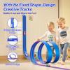 Upgrade Flexible Race Track for Kids, 15 Ft Flex Race Car Ramp Track with 4 Cars & Suction Cups - Compatible with Diecast 1/64th Cars, Car Tracks Toys for Kids Boys Girls Ages 3 4 5 6+ (Blue) view 4