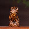 Antique Japanese Boxwood Carving: Set of Heavenly Kings Standing Statues [Guardians of The Four Directions] | Dhrtarastra, Virudhaka, Virupaksha, Vaisravana (Dhrtarastra, 12cm) view 1