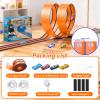 Upgrade Flexible Race Track for Kids, 15 Ft Flex Race Car Ramp Track with 4 Cars & Suction Cups - Compatible with Diecast 1/64th Cars, Car Tracks Toys for Kids Boys Girls Ages 3 4 5 6+ (Orange) view 2