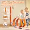 Upgrade Flexible Race Track for Kids, 15 Ft Flex Race Car Ramp Track with 4 Cars & Suction Cups - Compatible with Diecast 1/64th Cars, Car Tracks Toys for Kids Boys Girls Ages 3 4 5 6+ (Orange) view 4