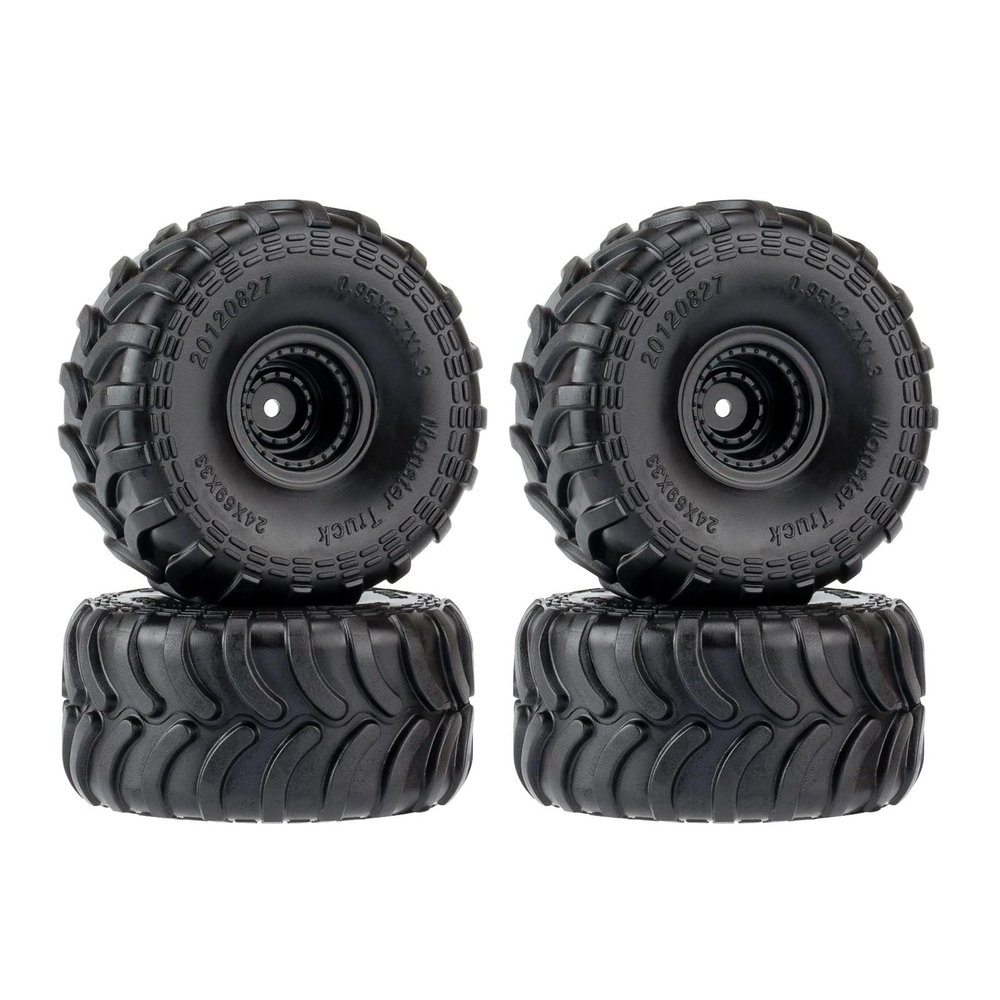 RC Car Tyres Wheels For Axial For SCX24 For FMS For FCX24 K5 For Blazer AX24 1:24 4pcs Tires With Wheels Rim RC Car Parts Accessories And Upgrades Repair