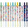 12 Pack Pacifier Clips with Adjustable Strap (32-46.5cm)/Short Strap(25.5cm) - Premium Polyester Baby Pacifier Holder Set, Multi-Design Clips for Boys Girls (Multicolor F 24/25cm) view 1