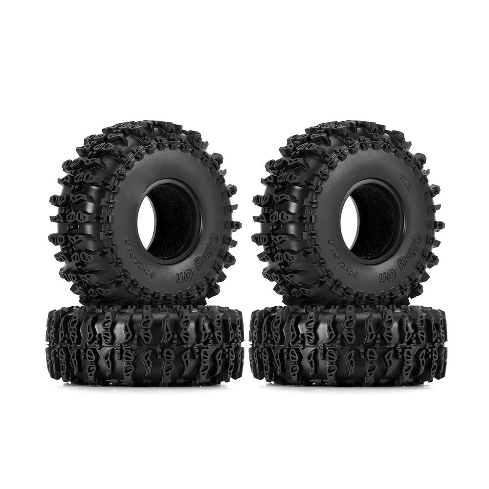 RC Car Tyres Wheels For 1/18 1/24 S5 1.0" Cling On Tires 64 * 24mm RC Off-road Tracked Vehicles Parts Accessories And Upgrades Replacement And Repair