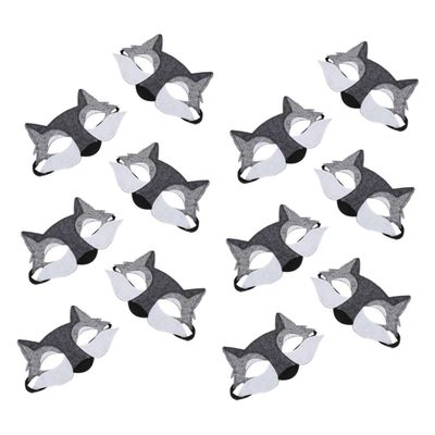 BCOATH 12pcs Half Face Wolf Masks for Halloween Cosplay with Realistic Felt Design Comfortable Fit and Easy to Wear Dress Up Accessories for Masquerade Parties and Themed Events
