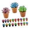 BRIGHTFUFU 24pcs Miniature Succulents Potted Plants Artificial Tiny Greenery Ornaments Lightweight Portable Fake Cactus for Dollhouse Crafts Office Desk Decoration view 1