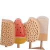 KONTONTY Wooden Ice Cream Play Set Pretend Kitchen with Simulation Popsicle Donut Egg Stick Educational Role Play Food for Safe Smooth Surface Wood Material Color Recognition Learning view 3