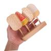 KONTONTY Wooden Ice Cream Play Set Pretend Kitchen with Simulation Popsicle Donut Egg Stick Educational Role Play Food for Safe Smooth Surface Wood Material Color Recognition Learning view 4