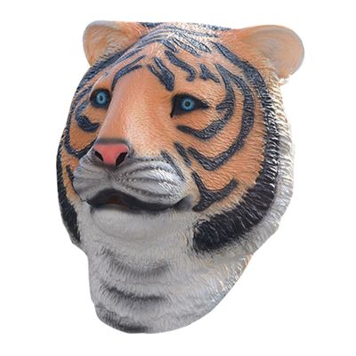 BCOATH Realistic Latex Tiger Headdress Mask for Halloween Masquerade Prank Face Cover Comfortable Unique Animal Cosplay Performance Prop for Party Festival