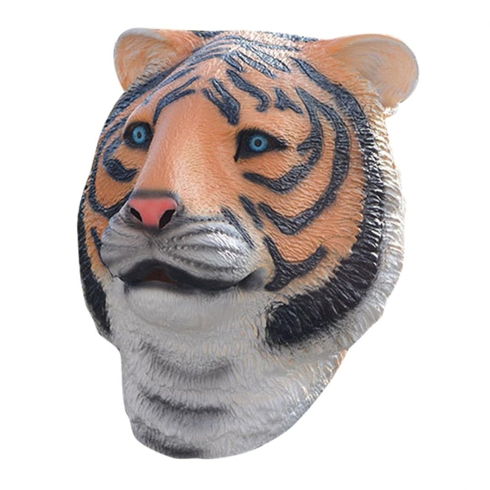 BCOATH Realistic Latex Tiger Headdress Mask for Halloween Masquerade Prank Face Cover Comfortable Unique Animal Cosplay Performance Prop for Party Festival