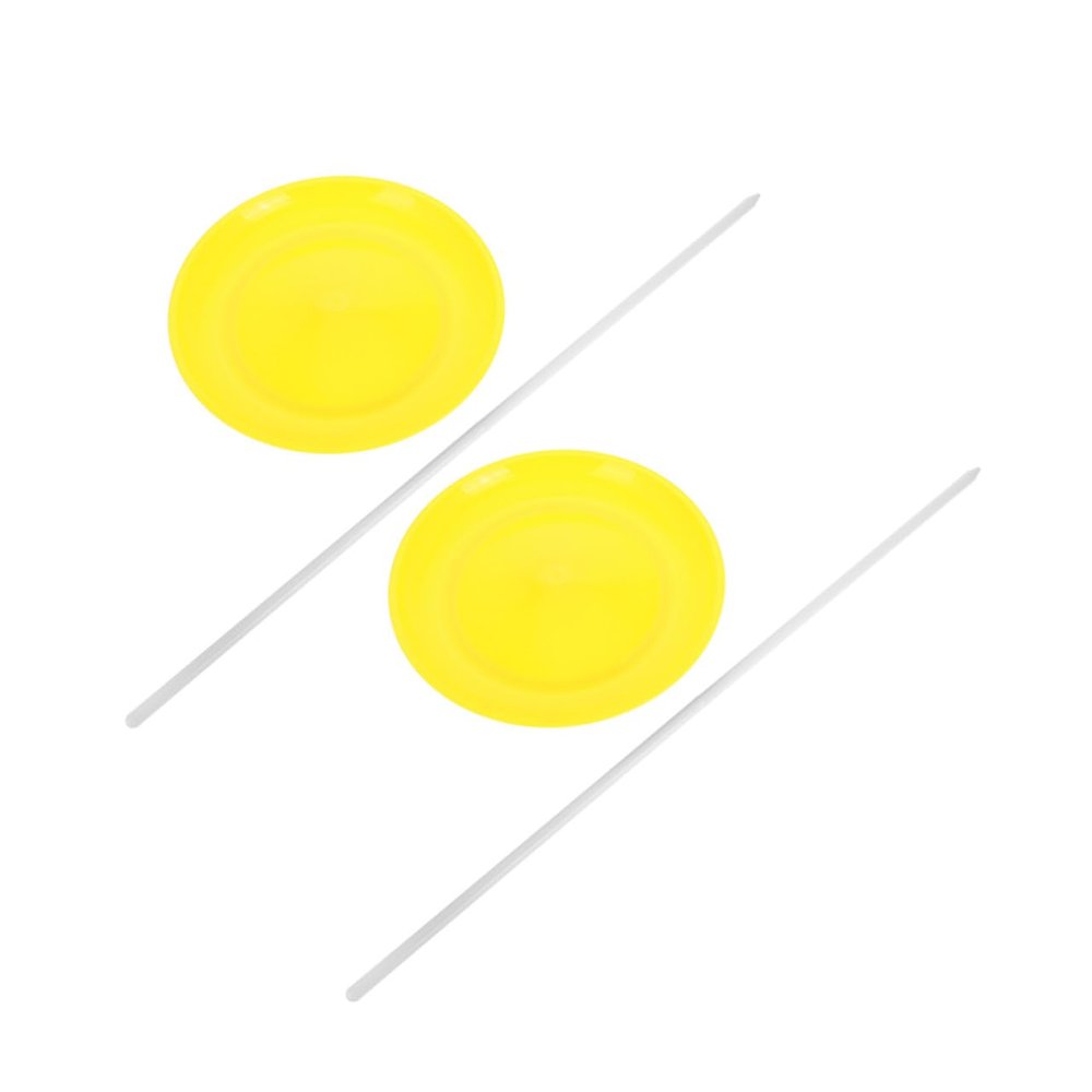 BCOATH 2pcs Juggling Plates with Sticks Plastic Circus Performance Prop Set for Boys Adults Precision Design for Enhanced Stability and Balance Unique Artistic Flair for Carnival Party