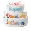 snuggle snout Personalized Pet Toy Basket Colorful Handwoven Cotton Rope Custom Name Storage Organizer Large Capacity Dog Toy Box Washable Collapsible Chewproof view 1
