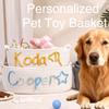 snuggle snout Personalized Pet Toy Basket Colorful Handwoven Cotton Rope Custom Name Storage Organizer Large Capacity Dog Toy Box Washable Collapsible Chewproof view 2