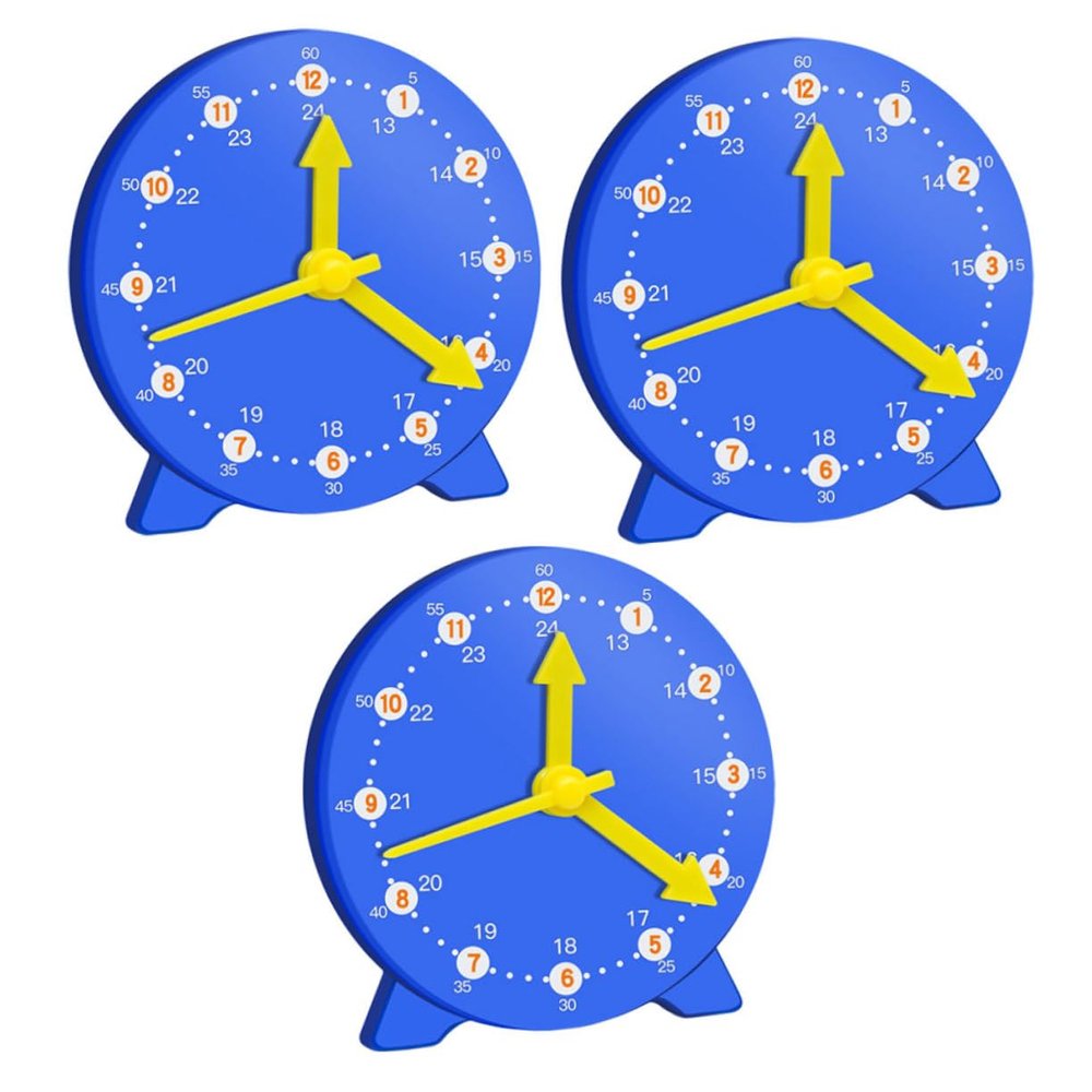 WHAMVOX 3pcs Clock Educational Tool for Early Learning with Detachable Sweep Hand for Classroom and Home Use 3 pcs 10cm