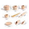 HAKIDZEL Wooden Afternoon Tea Play Set for Pretend Play House Safe Material Interactive Parent Boys Social Skills Development view 2