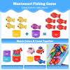 Goldge 2-in-1 Montessori Toys for 1 Year Old  Toddler Fishing Game with Stacking Cups & Pull-Back Cars, Soft Sensory Learning Toy for 12-18 Months, Easter Basket Stuffers for Toddler Boys Girls view 3