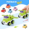Goldge 2-in-1 Montessori Toys for 1 Year Old  Toddler Fishing Game with Stacking Cups & Pull-Back Cars, Soft Sensory Learning Toy for 12-18 Months, Easter Basket Stuffers for Toddler Boys Girls view 4
