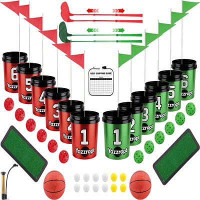 Yazzropt Giant 3-in-1 Outdoor Backyard Party Game Set Bucket Golf, Yard Pong Basketball & Toss Games Large Outdoor/Indoor Lawn Games for Adults & Families, Beach & Camping