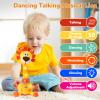 Dancing Talking Lion Plush Toy, Interactive Mimicking Recording Repeating Lion Stuffed Animal, Singing 10 Children's Songs, Tummy Time Light Up Toy for Toddlers 1-3 Years, Forest Birthday Party Gifts view 2