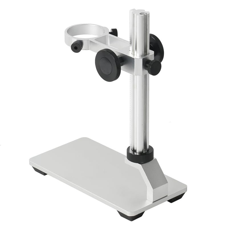1pc Digital Electronic Microscope Stand Universal Aluminum Alloy Adjustable Holder Bracket Lifting + Zoom 80X Lens(Stand)