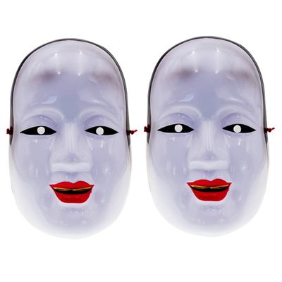 BCOATH 2pcs Japanese Traditional Performance Masks Unisex Elastic Cord Fit Decorative Stage Props for Masquerades and Cosplay