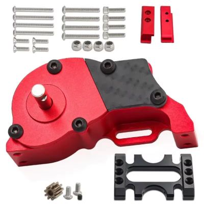 Rc Parts For LCG For SCX10 For TRX4 For Capra 1/10 Metal Transmission Low Speed Gearbox With Motor Gear RC Crawler Car Upgrade Parts(Red)
