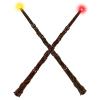 KingVows Light Up Magic Wizard Wand with 4 Color Lights & Sound Illuminating Witch Sorcerer Toys for Kids Roleplay and Party Fun, Brown, 2 Pack view 1