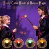 KingVows Light Up Magic Wizard Wand with 4 Color Lights & Sound Illuminating Witch Sorcerer Toys for Kids Roleplay and Party Fun, Brown, 2 Pack view 4
