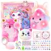 13PCS Unicorn Cat Toys Gifts for Girls 4-6 7 8 9 10 Years Old, Girls Birthday Gifts Set with Light Up Star Pillow DIY Water Bottle Kits, for Daughter Niece Christmas Birthday Baskets for Kids view 1
