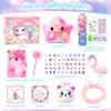 13PCS Unicorn Cat Toys Gifts for Girls 4-6 7 8 9 10 Years Old, Girls Birthday Gifts Set with Light Up Star Pillow DIY Water Bottle Kits, for Daughter Niece Christmas Birthday Baskets for Kids view 2
