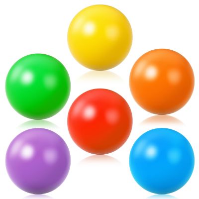 Civaner 6 Pieces Multi Colored Plastic Replacement Balls Small Bulldozer Popper Toy Balls 1.75 Inch Soft Crush Proof Air Filled Ocean Ball for Toddlers (Vibrant)