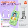 LEENK Video Walkie Talkies for Kids 2 Pack  Rechargeable Video Intercom Handheld, Indoor & Outdoor Range, Easy Use for Ages 3-12, Eco ABS, Clear Voice & Long Distance Communication (Green & Purple) view 2