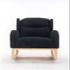 049-Teddy Fabric Rocking Chair with Packet Wood Legs,Black view 3