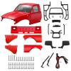 1/24 Pickup Truck Hard Body with Rear Cage Frame Wheelbase 133mm for 1/24 RC Crawler Axial SCX24 Bronco/Wrangler/C10/Base Camp Shell Upgrade (Cyan-Gold) view 3
