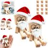 Christmas Shaking Wooden Man Figurine, Cute Figure That Sways with Santa Hat and DIY Beard, Charming Wooden Figure That Sways with 12PCS Magnetic Expressions for Car Dashboard Decor view 1