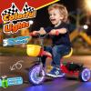 Kkdi Toddler Tricycle for 1-3 3-5 Year Olds, 2 3 4 5 Year Old Boys Girls Birthday Gifts, Toddler Baby Bike, Outdoor Toys for Ages 2-4, 4-Level Adjustable Seat, 3 Colorful Lighting Wheels, 2 Baskets view 2
