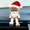 Christmas Shaking Wooden Man Figurine, Charming Little Wooden Figure That Sways with 12PCS Magnetic Expressions, Handmade Wood Shake Auto Ornament, Funny Car Dashboard Accessories view 4