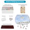AurAlchemy Travel American Mahjong Tile Set | 166 PCS 0.8 Inch Mini Mahjong Game Tiles, 4 Wooden Racks, Floral Storage Bag, 3 Dice & Beginner's Guide, Complete Portable Set view 2