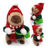 25cm Christmas Capybara Plush Toy with 10Pcs Clothes Accessories, Christmas Dress Up Stuffed Animal Doll Birthday Gift for Boys and Girls view 2