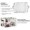Maunzc Japanese Abstract Floral Storage Bins Collapsible Storage Basket with Metal Frame, Fabric Shelves Bins Closet Baskets with Handles, 2-Pack view 2